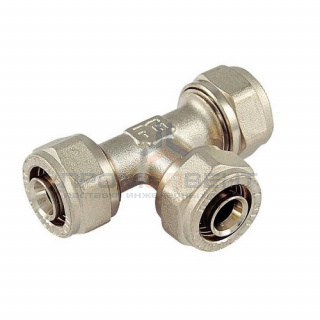 Тройник переходной Tiemme 1607 - 20x2.0 x 20x2.0 x 16x2.0 (винтовой, для металлопластиковых труб)