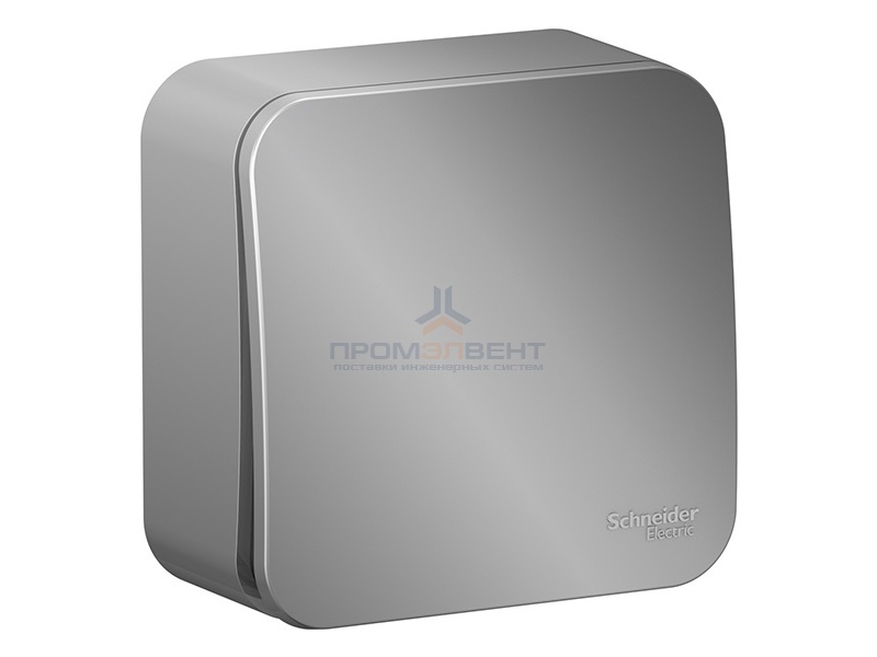 Кнопочный выключатель с самовозвратом (cх.1) Blanca Schneider Electric 10А алюминий изол.пластина