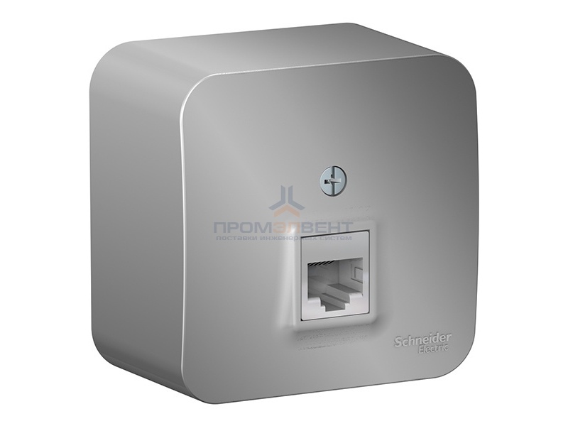 Розетка компьютерная RJ45 кат.5E Blanca Schneider Electric алюминий изол.пластина