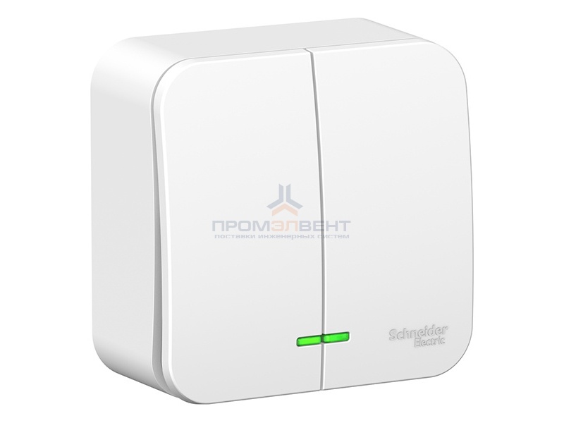 Выключатель 2-клавишный с подсветкой (cх.5) Blanca Schneider Electric 10А 250В белый