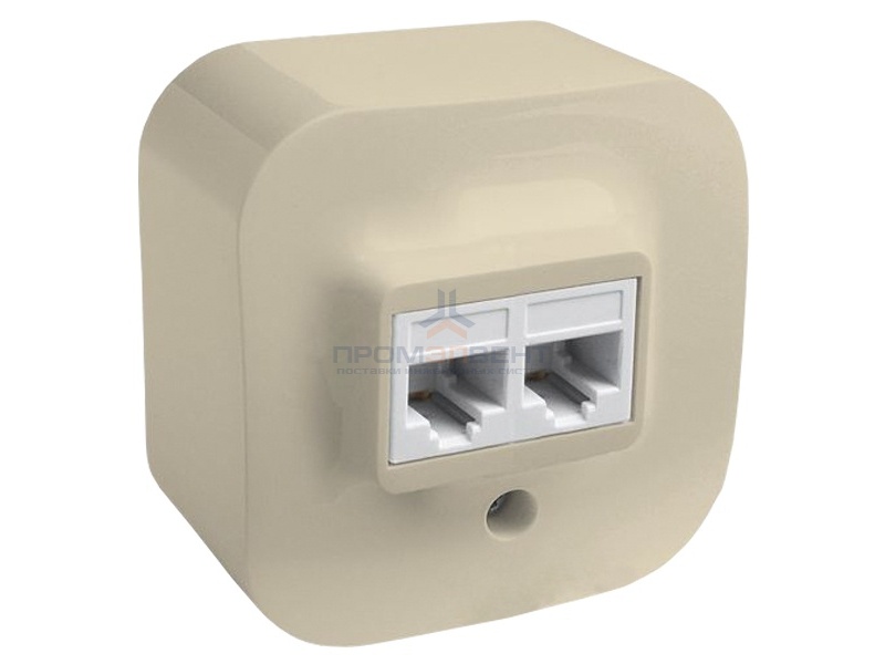 Розетка телефон+компьютер Legrand Quteo RJ11/RJ45 Cat5 UTP слоновая кость [уп 20шт]