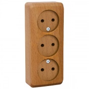 Розетка тройная б/з Этюд темный бук [уп 11шт]