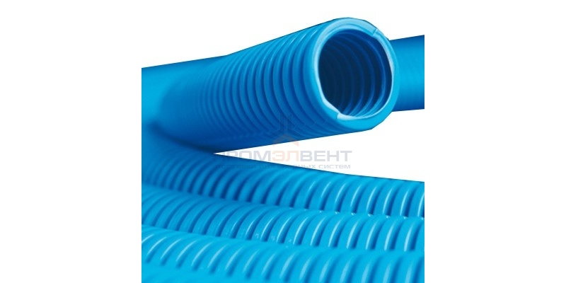 Труба ППЛ гибкая гофр. д.25мм, сверхтяжёлая без протяжки, цвет синий [бухта 50м]