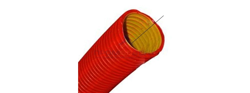 Труба двустенная гибкая, с протяжкой, с соединительной муфтой, внешний диаметр 75 мм