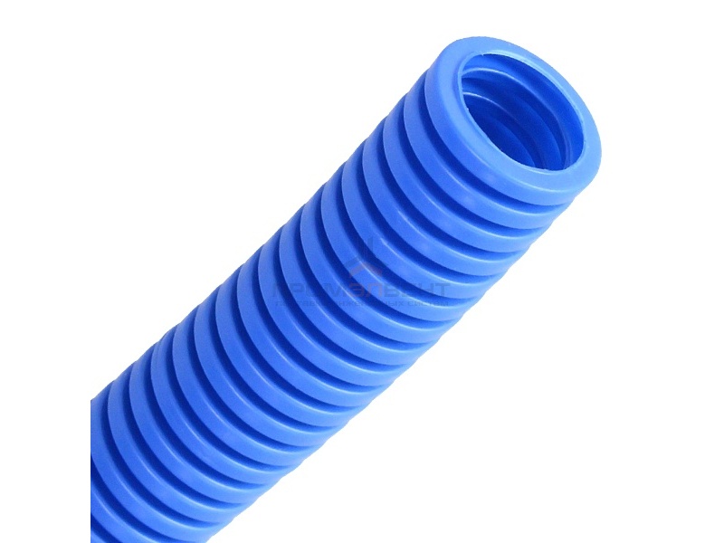 Труба гофрированная ПП д32 лёгкая HF безгалогенная синяя (25м)