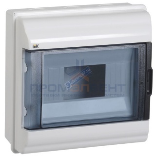 Бокс влагозащищенный КМПн-9 IP55 на 9 модулей навесной пластиковый с прозрачной дверкой ИЭК